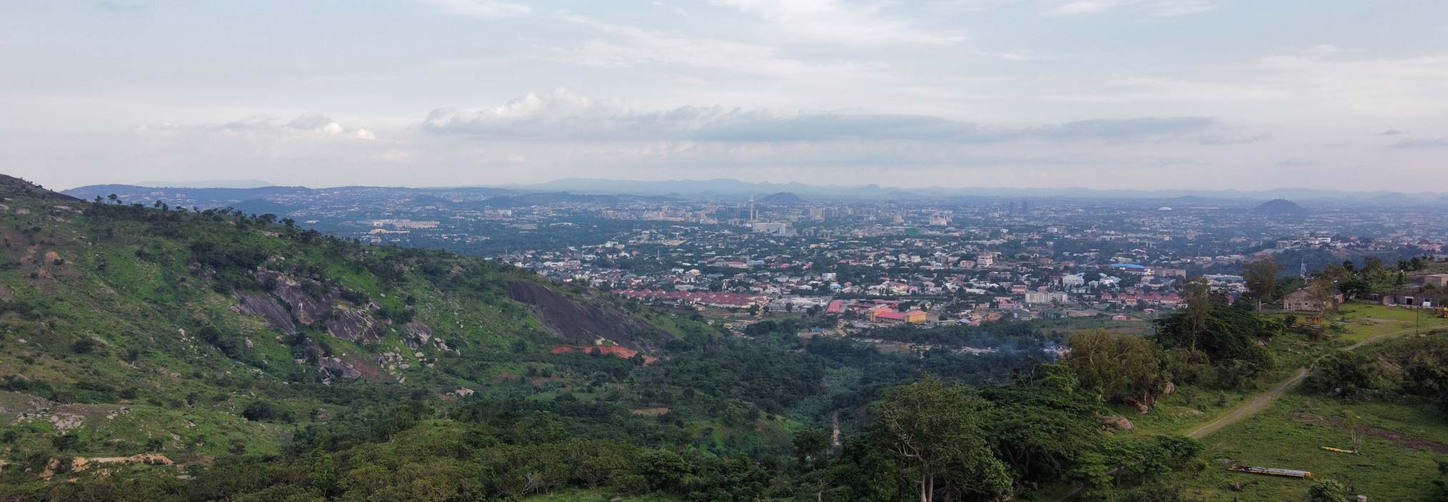 High angle view of townscape against sky, Abuja Municipal Area Council, Federal Capital Territory, Nigeria